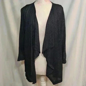 Roz & Ali for Dress Barn Metallic 3/4 Sleeve Cardigan